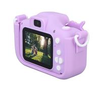 Juguete de Cámara de Enfoque Automático de Doble Lente para Niños para Fotografía, Grabación de Vídeo, Juegos, Música, Material de Silicona ABS, para Niños (Purple)