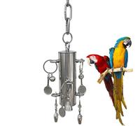 Juguete de campana de acero inoxidable para pájaros, juguete de campanas de acero inoxidable con sonido dulce, mordedura de jaula de pájaros, juguetes resistentes para periquitos, cacatúas, conure