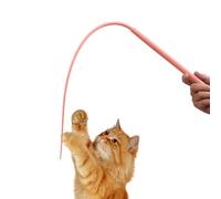 Juguete de caña de gato - Juguetes de silicona para gatos de interior - Suave forma de cola de 30 pulgadas simulación de caza relajante jugando mascota saltar jaula hogar exploración actividades