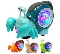 Juguete de Caracol - Juguete para Gatear | Juguetes para Gatear para bebés, 1 Pieza de rastreador Musical Iluminado, Caracoles eléctricos para Caminar con evitación de obstáculos, Juego sensorial