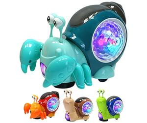 Juguete de Caracol - Juguete para Gatear | Juguetes para Gatear para bebés, 1 Pieza de rastreador Musical Iluminado, Caracoles eléctricos para Caminar con evitación de obstáculos, Juego sensorial