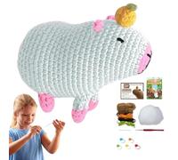 Juguete de Carpincho de Lana Tejida - Paquete Completo de de Manualidades de Ganchillo, Accesorios para Tejer con Relleno de Algodón, Proyecto de Animales Hecho a Mano para Hobby Ocio | Peluche ca