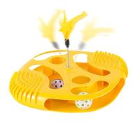 Juguete de Circuito de Bolas para Gatos,Pista de Bola con Plumas para Gato - Juego Relajante para Gatitos | el Aburrimiento Ejercita y Enriquece el Entretenimiento y Entrenamiento Diario en Interiores