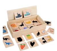 Juguete de Clasificación de Formas | Puzzle de Emparejamiento de Sombras en Madera Juguete Niños - Reconocimiento De Patrones para Interacción Padres-Hijos En Casa Y Viajes En Coche