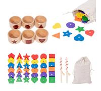 Juguete de Clasificación por Colores, Juego De Colores Con Taza De Madera, Juego de Emparejar Formas con Copa de Madera, Copa de Emparejar para el Aula Habilidades Motoras Finas Actividad para