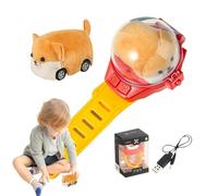 Juguete de coche de reloj de carreras, juguete de coche de reloj de pulsera para, Reloj de coche de carreras con carga USB, coche de juego teledirigido, Juguete eléctrico de peluche para perros,