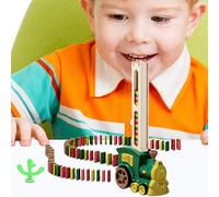 Juguete de Coche de Tren Domino - Juguete de Bloques de dominó para niños | Juego de dominó de Bloques de Juguete para Construir y apilar para niños de 3 a 8 años, Regalos creativos para