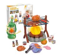Juguete De Cocina De Camping Para Niños - Paquete De Cocina Para Juegos, Estufa Con Sonido Intermitente | Juego De Aprendizaje De Exposición De Postre Para Servicio De Té De Picnic
