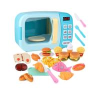 Juguete de cocina para niños - Mini microondas eléctrico, horno de juego interactivo, efecto de sonido LED, función de artesanía de comida, juego educativo de rol que promueve el pensamiento, la