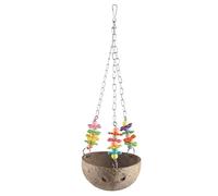 Juguete de Columpio para pájaros con cáscara de Coco, Juguete Colgante para Masticar Loros para Jaula, Material Resistente, diversión para pájaros pequeños