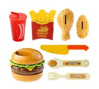 Juguete de comida, Simulación realista de 8 piezas - Set de juguetes alimentarios Cocina Hamburguesa | Para Cumpleaños Navidad Motricidad Fino Niño Niño Casa
