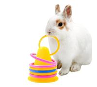 Juguete de conejito apilable, rompecabezas interactivo, anillos de 5 piezas de colores aleatorios, juego de entrenamiento de animales pequeños para estimulación mental, juegos de interior, gatito