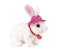 Juguete de conejito de peluche: mascota con movimiento realista que salta, liebre caminante animada suave, linda oreja que se mueve, encantadora experiencia interactiva de movimiento de conejo, acción