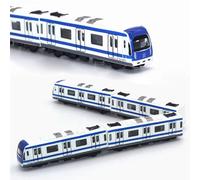 Juguete de, Conjunto de ferrocarril Multi-Coche de 4PCS,Modelo de la Ciudad de aleación,1/64 Escala de aleación de Metro Bluexixi