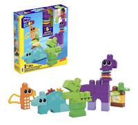 Juguete de construcci n sensorial Mega BLOKS Fisher Price Squeak N Chomp Dinos con 24 piezas de bloques T-Rex para ni os peque os, ideas de regal