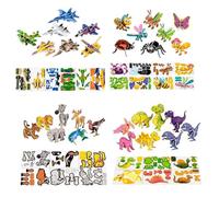 Juguete de construcción,Bloques de construcción 3D de Animales de Dibujos Animados | Puzles 3D de Animales - para Niños, Adolescentes, Escuela, Guardería, Cumpleaños