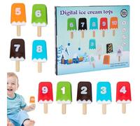 Juguete de conteo de helado: artículo de aprendizaje de hielo, juguetes de aprendizaje número | Habilidades de numeración temprana Booster, regalo relacionado con la educación para niños y niñas