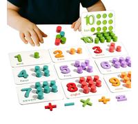 Juguete de conteo matemático de Madera para Preescolar, Juego de cálculo Educativo de 450 g con Tarjetas, Cilindros, Piezas Digitales y de Almacenamiento, Juguete de Aprendizaje temprano