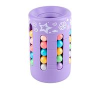 Juguete de Cubo Mágico con Bola Giratoria, Juguete de Rompecabezas con Cilindro de Descompresión, Educativo para Reducir el Estrés, 10,5 X 6,5 Cm, Color Rosa (Generic70ioe8nq5h-221109KM22-3)