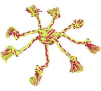 Juguete de cuerda con pelota trenzada, algodón/poliéster ø 7 cm lima/rosa