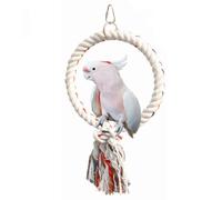 Juguete de cuerda de algodón de colores para jaula de loros - Anillo colgante para trepar y columpio para cacatúas y periquitos multicolor