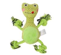 Juguete de Cuerda de Felpa Suave, Forma de Rana, Juguete de Felpa para Perros Chirriantes, Cuerda de Algodón, Juguetes para Masticar Mascotas para Cachorros, Perros Pequeños,