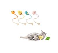 Juguete de cuerda de sisal para gatos, paquete de 4 pateadores de hierba gatera resistentes a las mordeduras, juego interactivo de 20 pulgadas para gatos de interior, adecuado para todas las razas