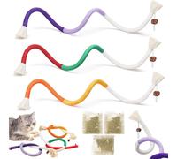 Juguete de cuerda masticable de hierba gatera para gatos, juguete de limpieza de dientes de algodón seguro y natural para gatos de interior, 25.59 pulgadas de largo, juguetes interactivos para gatitos
