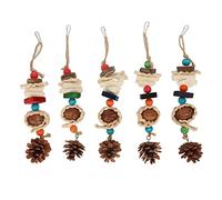 Juguete de cuerda masticable para loros, 5 unidades; juguete resistente a las mordeduras para jaulas de aves, elaborado con materiales naturales; juguete colgante y colorido para (Modelo de esponja