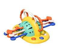 Juguete de cuerda para disparar - Juego Sensorial Motricidad con Ventosas - Juguete para Silicona con Cuerda de Tirar - Para Niños y Niñas 3 Meses y Más Aprendizaje Viaje Coche Avión Silla Alta Ann