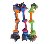 Juguete de cuerda para perro de doble anudado, juguete multicolor con extremos deshilachados, grande, 1 pieza, solo nubes aleatorias