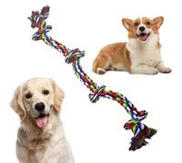 Juguete de cuerda para perros - Robusto masticable, juego interactivo, cuerda de entrenamiento para perros, algodón resistente con diseño de nudos, estructura de juguete para limpiar los dientes |