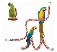 Juguete de cuerda para trepar de 2 piezas para loros, columpio de cuerda de algodón de colores para loros, percha de cuerda para trepar de l