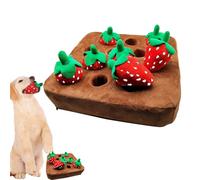 Juguete de de Fresa para Perro, Juguete de Peluche Interactivo Seek Farm, Juego de Masticar enriquecimiento para masticadores agresivos, Juego de alimentación de 12 Fresas | Regalo de