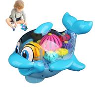 Juguete De Delfín Con Movimiento: Criatura Marina Eléctrica Musical, Animal Marino LED Mecánico, Simulación De Espalda Transparente, Niños Interactivos Para Niñas, Mar En Movimiento, Simulación De Acu
