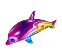 Juguete de delfín para piscina: flotador inflable de animales, accesorio acuático divertido, diseño de dibujos animados brillantes | Material ecológico, estructura a prueba de fugas, válvula de inflad