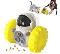 Juguete de Distribución de Alimentos para Perros y Gatos,Alimentador de Comida Juguete,Carro de Equilibrio no Accionado Eléctricamente, para Entrenamiento de IQ y Habilidades de Forrajeo (Amarillo)