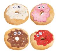 Juguete de dona para perros, juguetes interactivos para perros, 4 piezas de juguetes de donut, arrugas chirriantes, rompecabezas de enriquecimiento para cachorros, pequeños y medianos, enrique