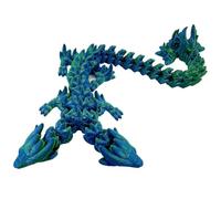 Juguete de dragón 3D - Dragón de doble cabeza móvil, modelo de articulación flexible, figura inquieta impresa, decoración de mesa | Fidget Dragn para escritorio con diseño de articulación móvil para