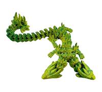 Juguete de dragón 3D - Dragón de doble cabeza móvil, modelo de articulación flexible, figura inquieta impresa, decoración de mesa | Fidget Dragn para escritorio con diseño de articulación móvil para