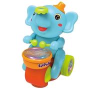 Juguete de elefante caminando elefante bebé juguetes musicales con tambor, coche eléctrico con luces LED y sonidos, juguetes de actividad sensorial aprendizaje educativo movimiento para bebé de
