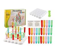 Juguete de Enhebrar para Niños Pequeños - Juego De Apilar Bloques con Tablero | Juego de Bloques para Dos Jugadores: Calmar Ánimo, Resolver Problemas, Aprender Números y Educación Sensorial