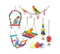 Juguete de enriquecimiento seguro para aves: periquito, cotorra, agapornis, casa de coco, percha de madera resistente a las mordeduras, jugu