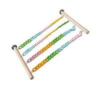 Juguete de escalada de madera para mascotas, cadena colorida para deslizadores de azúcar, juego interactivo y decoración de jaula para aliviar el aburrimiento