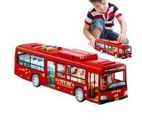 Juguete de estimulación de autobús - Gran modelo de coche, vehículo de autobús eléctrico educativo, juguete de juego con pilas | Funciones de sonido y luz con puertas de apertura para de fin