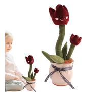 Juguete de Flor Bailarina - Flores de Peluche portátiles Que se mueven y cantan | Divertido Juguete Musical Educativo, Rosa interactiva, Carga USB para bebés, niños y niñas