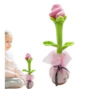 Juguete de flores bailarinas - Lindo peluche en forma de rosa, divertido movimiento de baile, función musical iluminada, elección perfecta perfecta construcción de tela duradera | Intratten