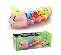 Juguete de Gateo con Diseño de Oruga, Juguete para Tummy Time con Luz y Música, Juguetes Educativos Interactivos con Luces Musicales para Gatear, Regalos de Cumpleaños para Niños y Niñas de 1 a 2 Años