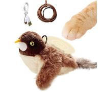 Juguete de gato de pájaro, flapping Wings Sparrow simulation Toy, 7,87 x 5,12 x 2,76 pulgadas, Motion-Activated Stimulation, Realistic Action, Recargable Interactive Pet Plush for Hunting Ejercise