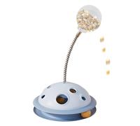 Juguete de gato de pista de pelota, juguete giratorio para gatos - Juguete interactivo de alimentación de fuga de comida para gatos de interior | Bola de resorte de alimentación lenta p